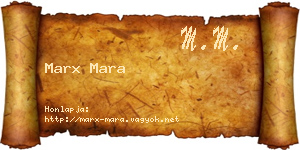 Marx Mara névjegykártya